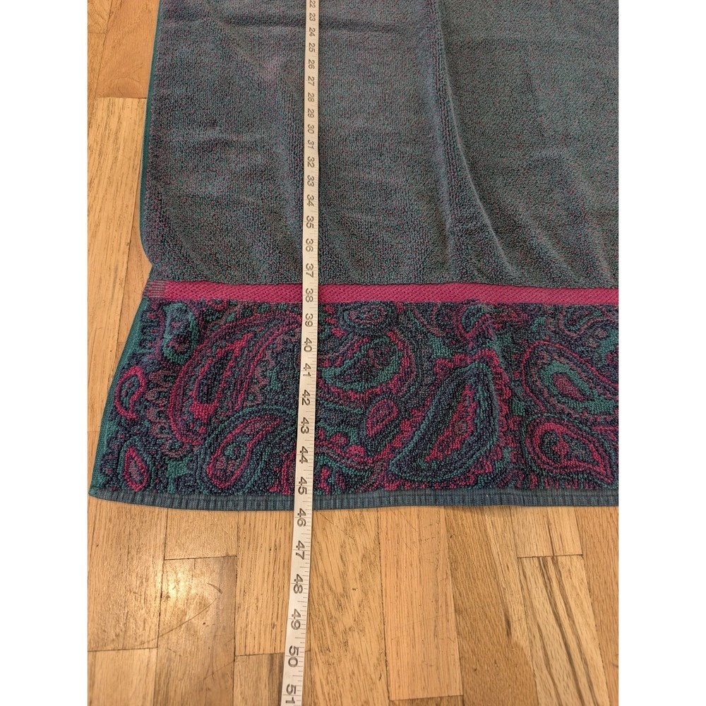 VTG Fieldcrest Royal Velvet Towel Set Paisley Green Burgundy Bath Hand Washcloth - Picture 5 of 11